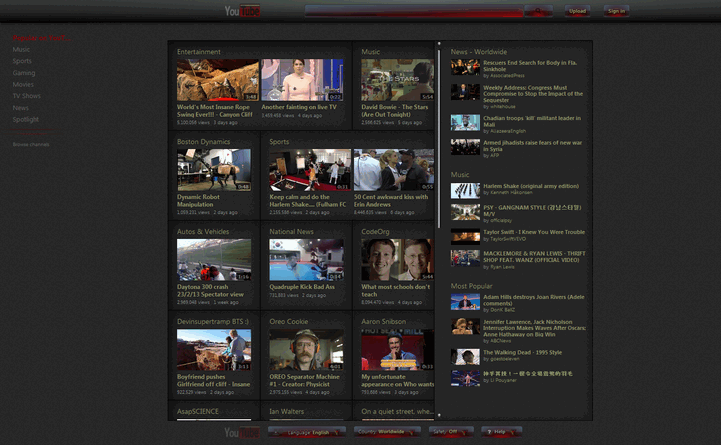 YouTube for the Night Owls 2013 ( dark )