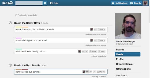 Trello, logolink = cards, cards like list