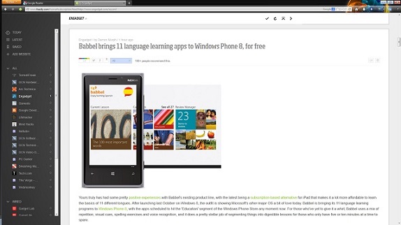 Feedly to Google Reader