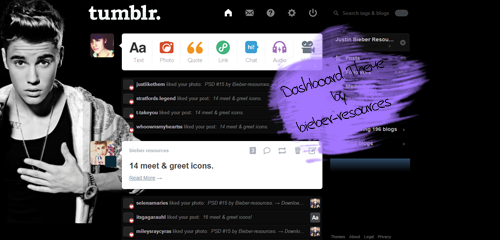 Justin Bieber Dashboard for tumblr eyeyeyyeyeyeyey