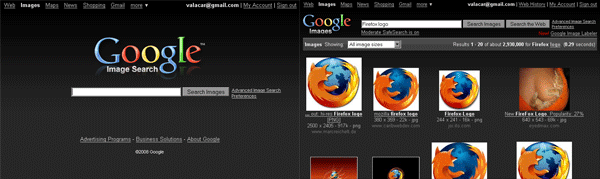 Google Image Search - Dark Gray Theme (vC)