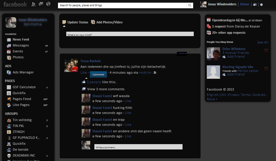 Facebook Black and Dark