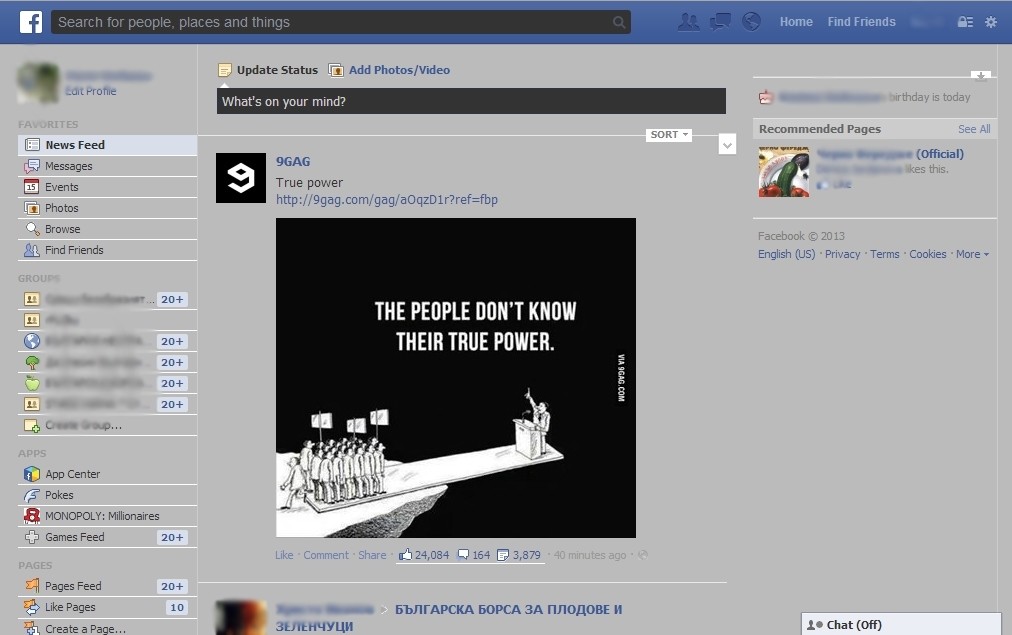 Facebook darker background