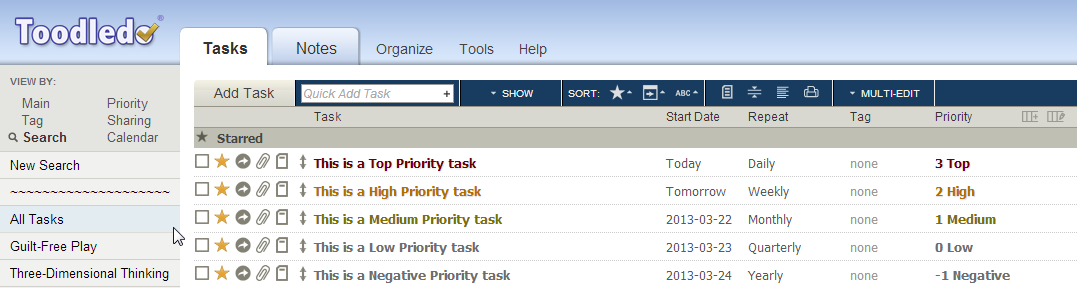 Simple Toodledo Theme to Better Match iOS App v.3