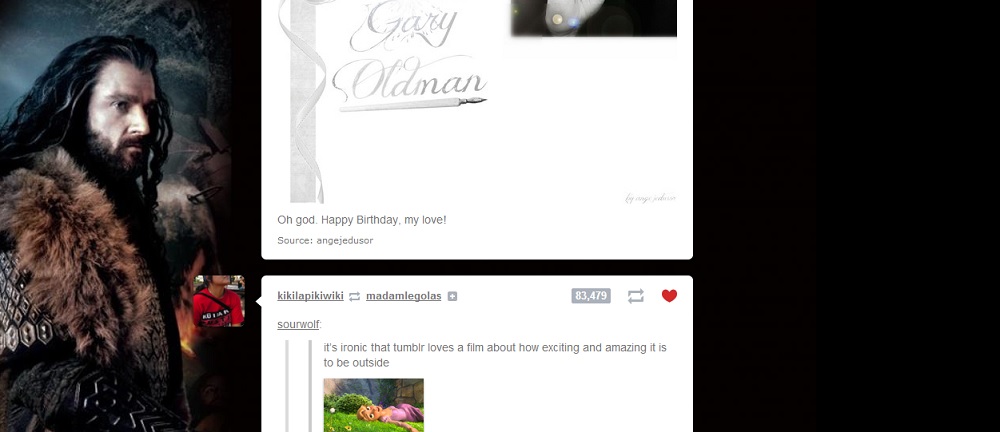 The Hobbit - Thorin Oakenshield Tumblr dashboard