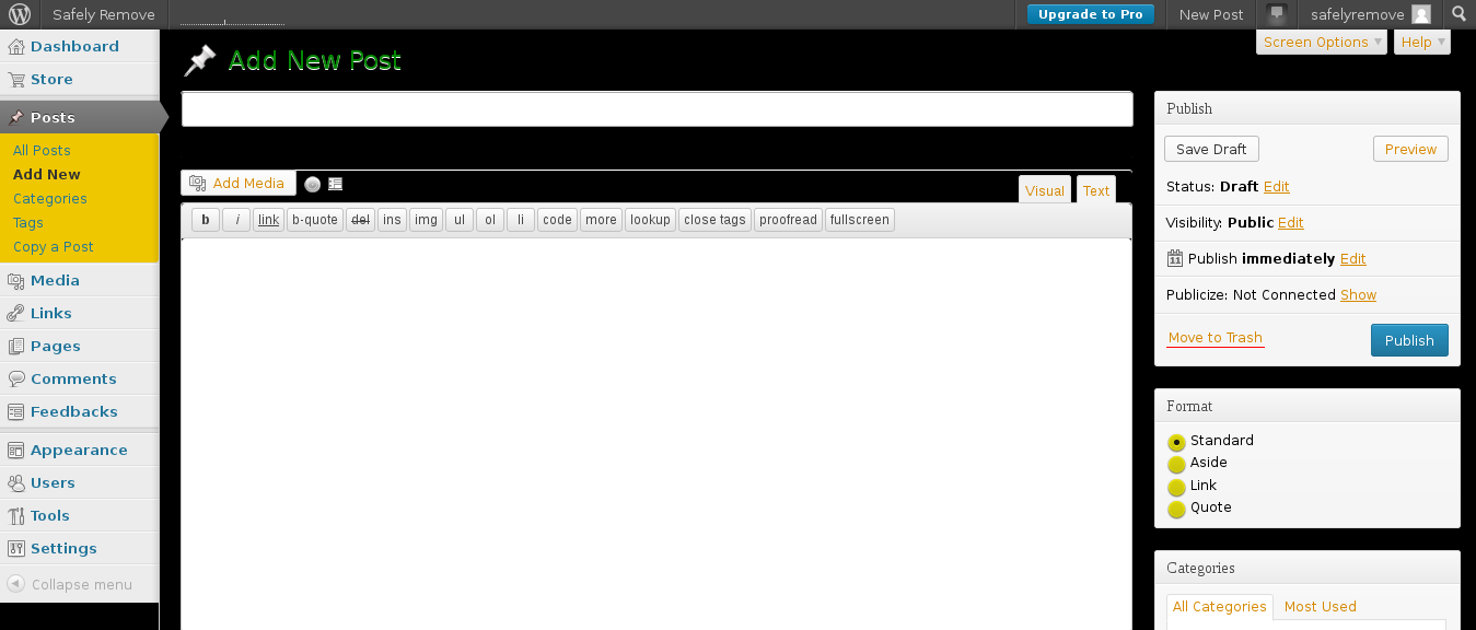 Wordpress Admin Alternate (Black/Orange/Green)