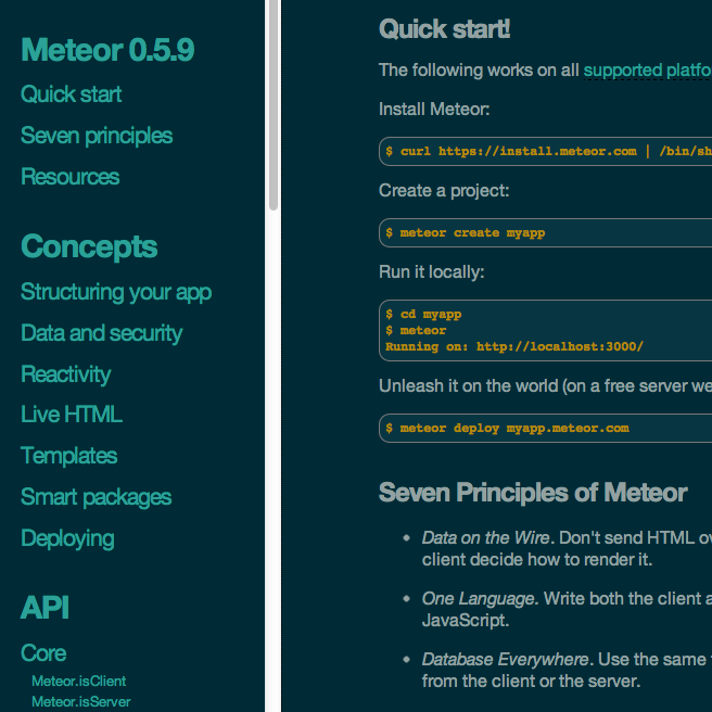 Meteor Docs - Solarized Dark