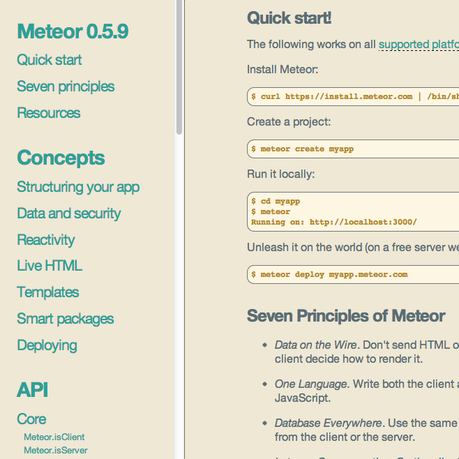 Meteor Docs - Solarized Light