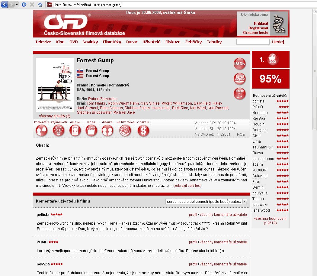 Csfd - Center page, Remove Ads