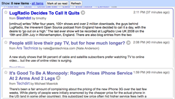 Googe Reader Shrink Expanded View