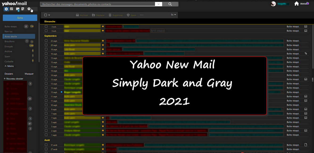 Yahoo New Mail - Simply Dark and Gray - 2023- v.70
