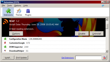 Custom Extensions List Selector Background