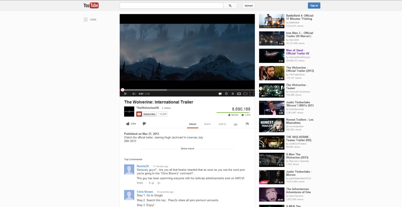 Centered YouTube