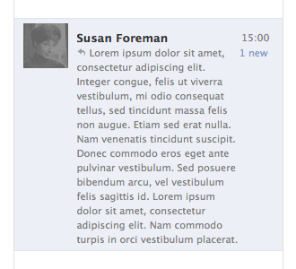 Facebook: complete preview of new messages