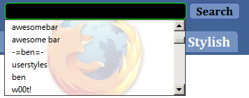 Custom Web Page Autocomplete List Background