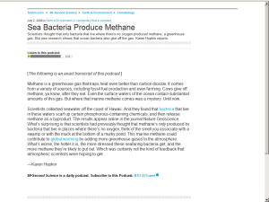 Scientific American Podcast page - Cleaner