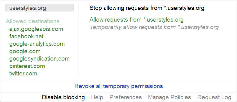 RequestPolicy 1.0 - Larger Font