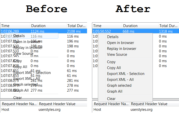 Tamper Data - Menu Fix