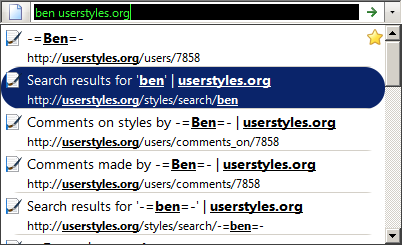 Rounded Awesome Bar Highlight for Firefox 3