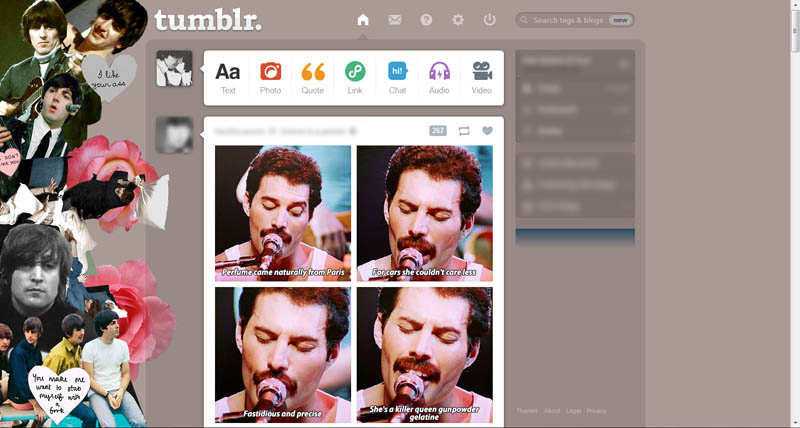 The Beatles Collage tumblr dash theme