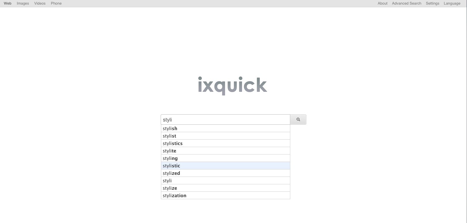 ixquick clean & minimal