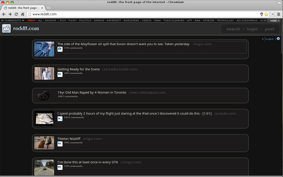 reddit clean & dark ( imgur inspired design )