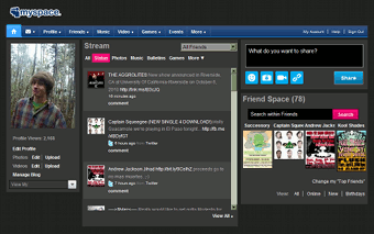 Myspace - Dark & Reorganized Homepage