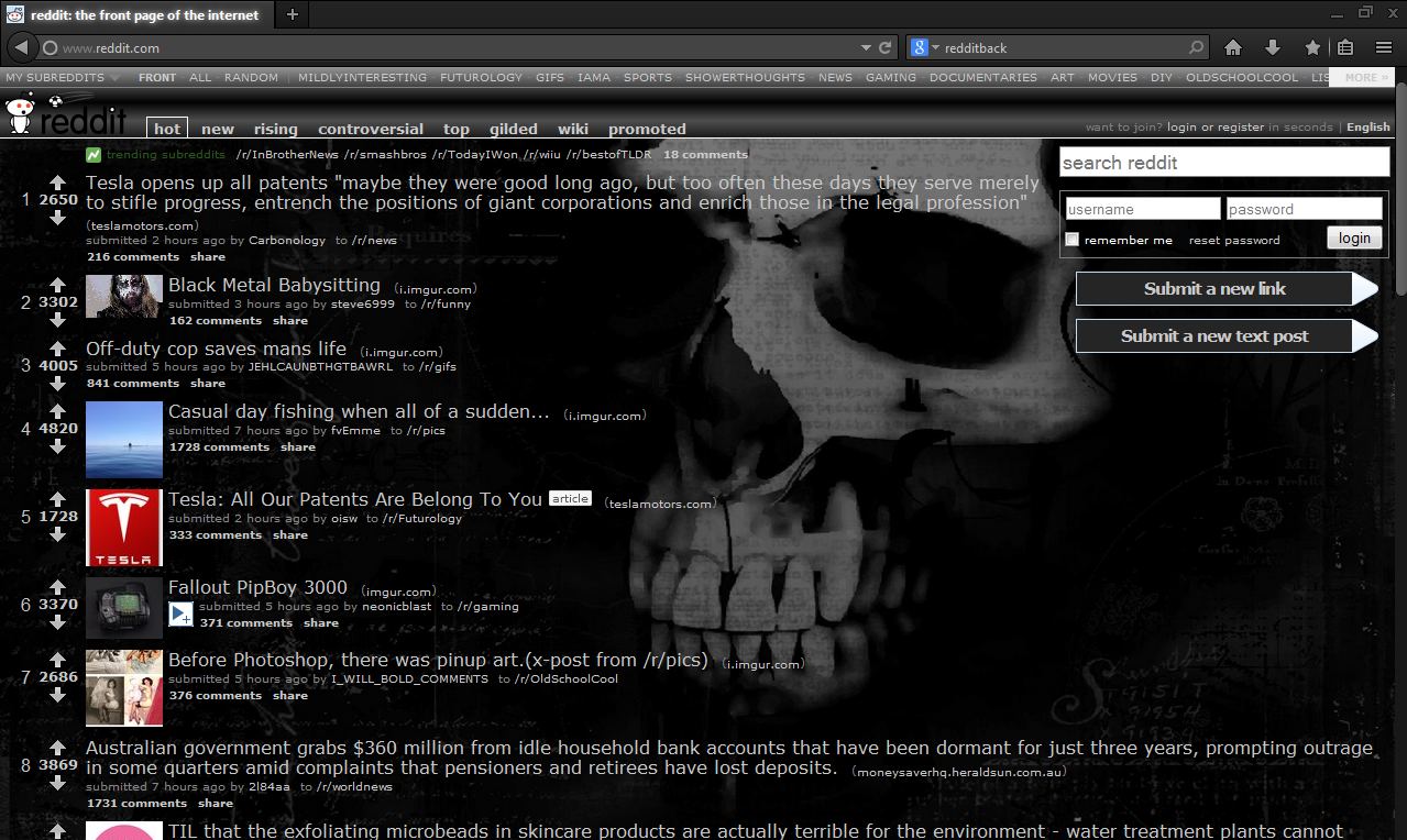 A Reddit Nightly : Dark Clean Night Theme RES