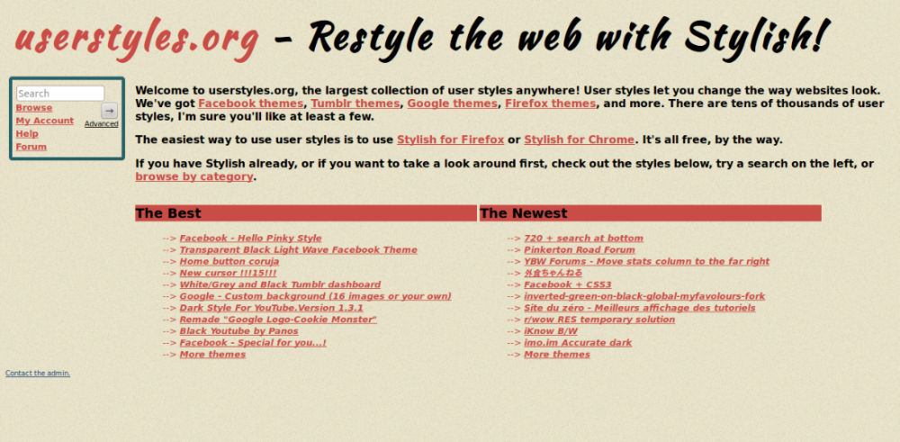 Rétro Userstyles