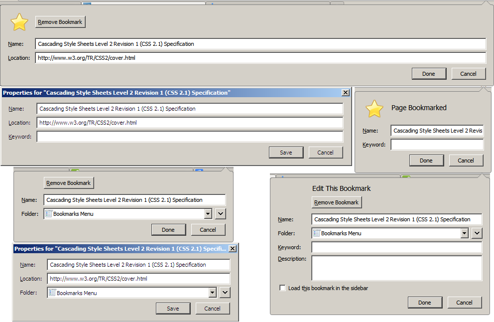 Bookmark Boxes Elements