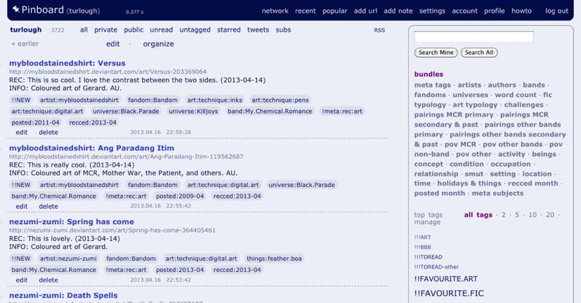 Pinboard - skin in blue