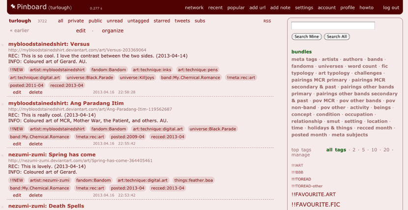 Pinboard - skin in red
