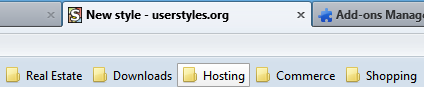 Firefox: Bookmark Toolbar Hover Style - Windows 7