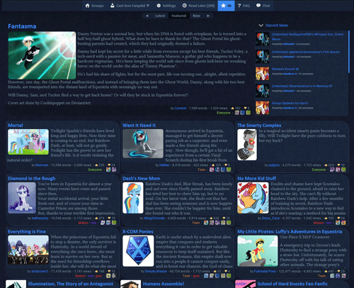 FimFiction - Front Page Redesigned (Luna Version)