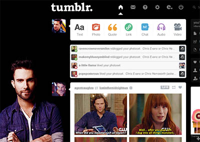 Tumblr dashboard: Adam Levine #1