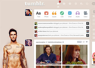 Tumblr dashboard: Adam Levine #2