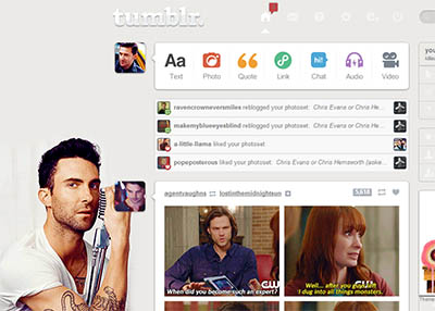 Tumblr dashboard: Adam Levine #3