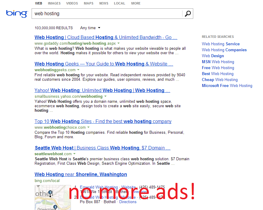 bing remove ads