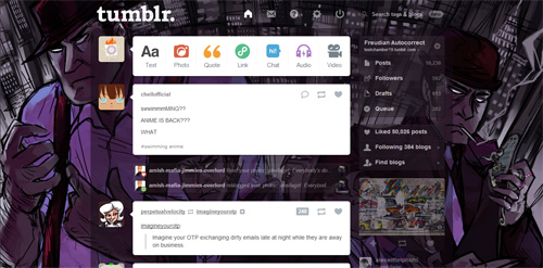 Tumblr dashboard: Midnight City