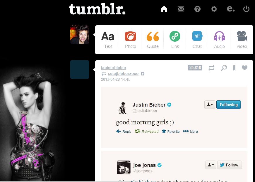 Katy Perry - dashbord tumblr