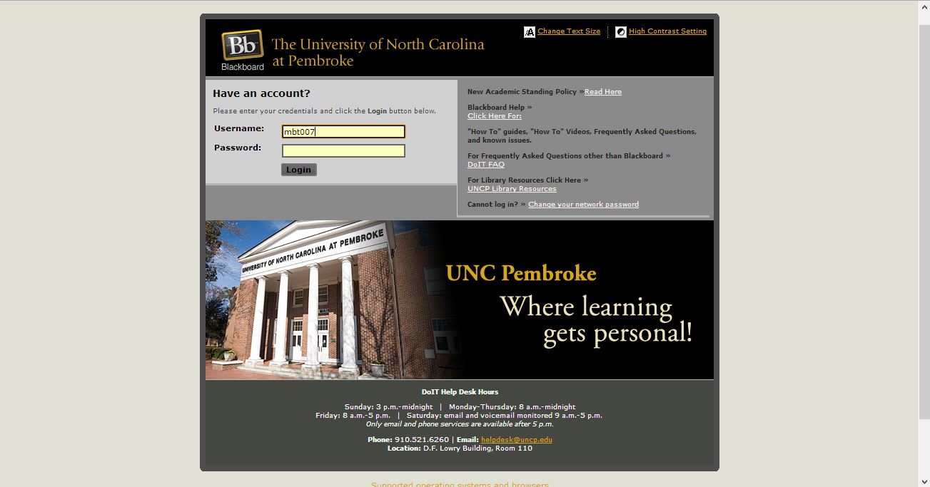 Dark Blackboard - UNCP