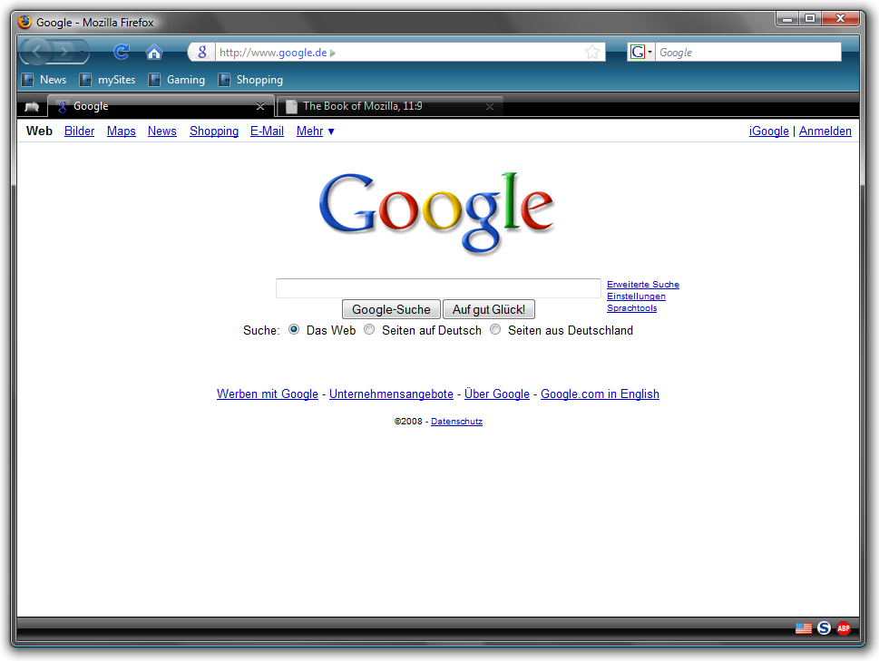 Vista Black for Firefox 3 -Sapphire- v1.6