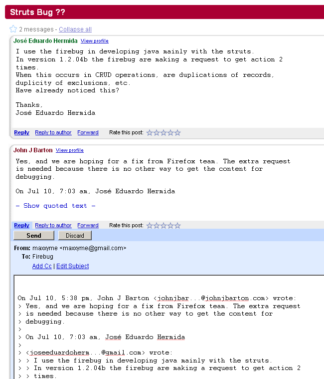 Google Groups: monospace font for messages