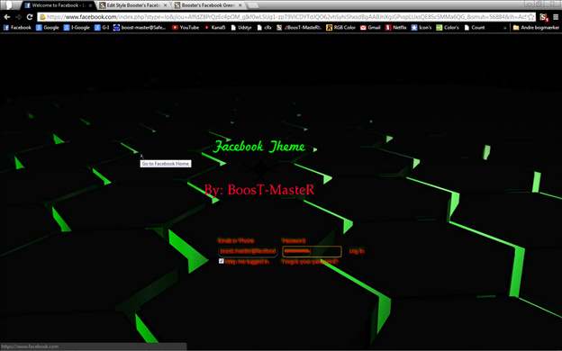 Booster's Facebook Green & Black v1.0