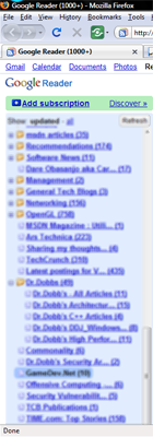 Hide Google Reader Sidebar Except Add Subscription