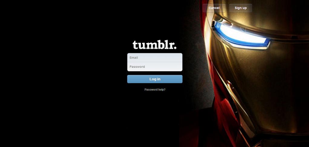 Ironman Tumblr Log-in