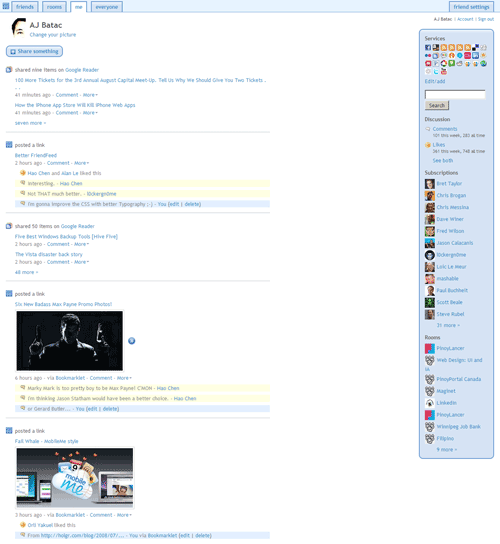 Cleaner FriendFeed (OLD FriendFeed)