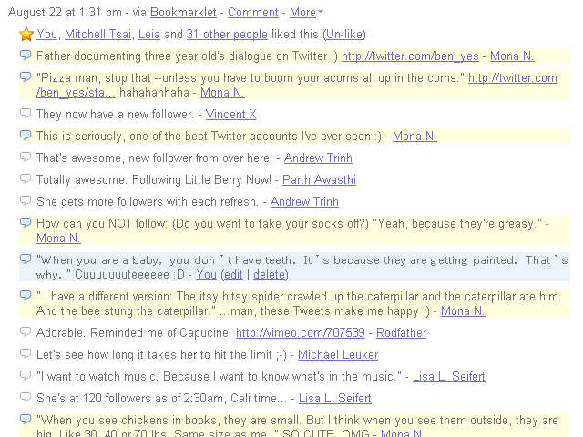 FriendFeed - Comment background
