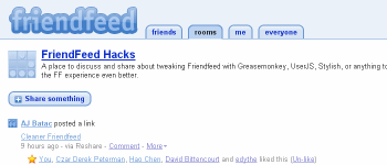 FriendFeed - Too many rooms