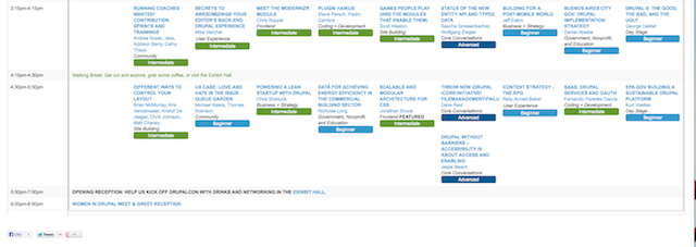 Drupalcon Portland Super Wide Schedule